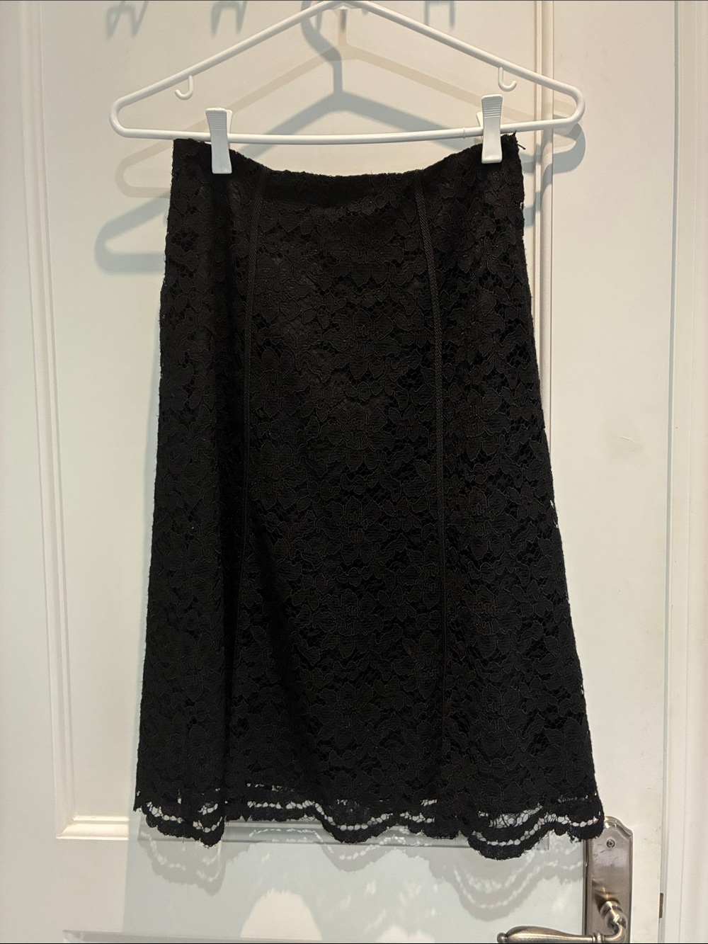 Cleo Petites Black Floral Lace A-Line Skirt Size 2P 👵MT